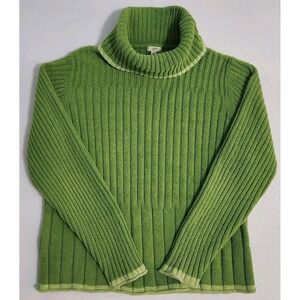J Jill Green Cowl turtle Neck Biconstituent Fiber Soft Sweater XL